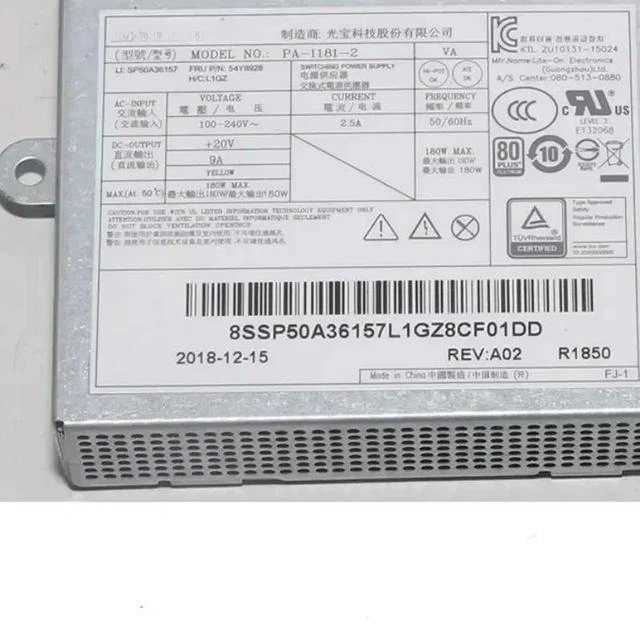 Alt view image 5 of 5 - PSU for 700-24ISH M800Z M810Z M910Z M9550Z M8350Z 180W Power Supply APE0C4 54Y8928 APE004 PA-1181-2VA PA-1181-2 PA-1151-1 HKF1501-3