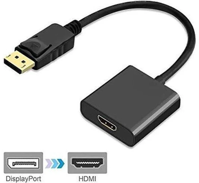 Alt view image 3 of 7 - Black DP Male to HDMI Female Adapter, DisplayPort to HDMI Audio Video Converter for DP Laptops Desktops to HDMI Monitors HDTV Projectors