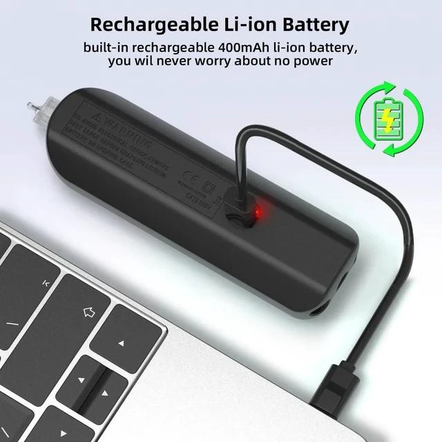 Alt view image 5 of 6 - Rechargeable Smart Pen-Type Multimeter Auto-Ranging, NCV Non-Contact Voltage Detection, 520V AC/DC, Capacitance/Resistance/Diode/Continuity Test - A1X