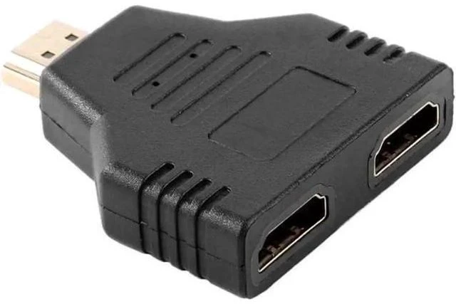 Alt view image 5 of 6 - 1 Pack 1080P HDMI Splitter Cable Adapter, Male to Dual Female 1 in 2 Out HDMI Mirror Extender for Synchronous Dual Display