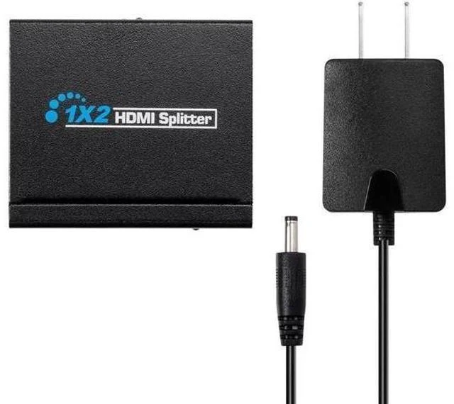 Alt view image 2 of 6 - Mini 1x2 HDMI Splitter 4K Ultra HD 1080P@60Hz, USB Powered 1 Input to 2 Output HDMI Distribution Splitter