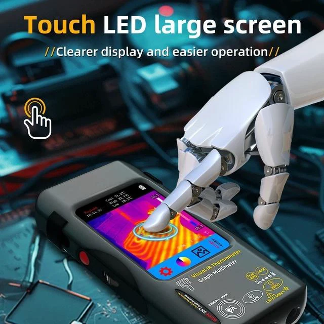 Alt view image 3 of 7 - SH7 Thermal Imaging Multimeter Handheld Touchscreen High-Precision Thermometer for Electrical / Home Renovation / Floor Heating Detection