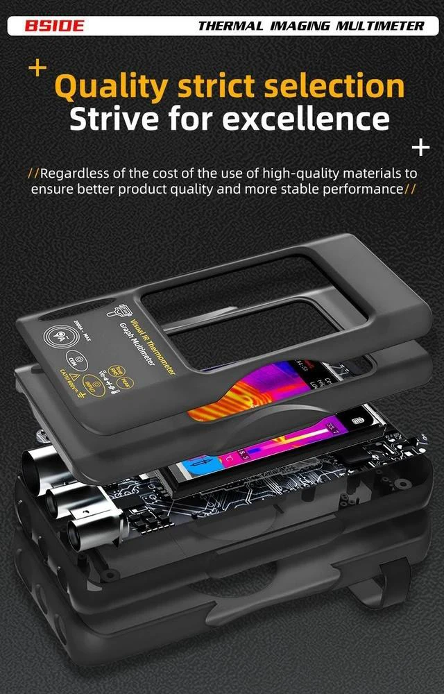 Alt view image 6 of 7 - SH7 Thermal Imaging Multimeter Handheld Touchscreen High-Precision Thermometer for Electrical / Home Renovation / Floor Heating Detection