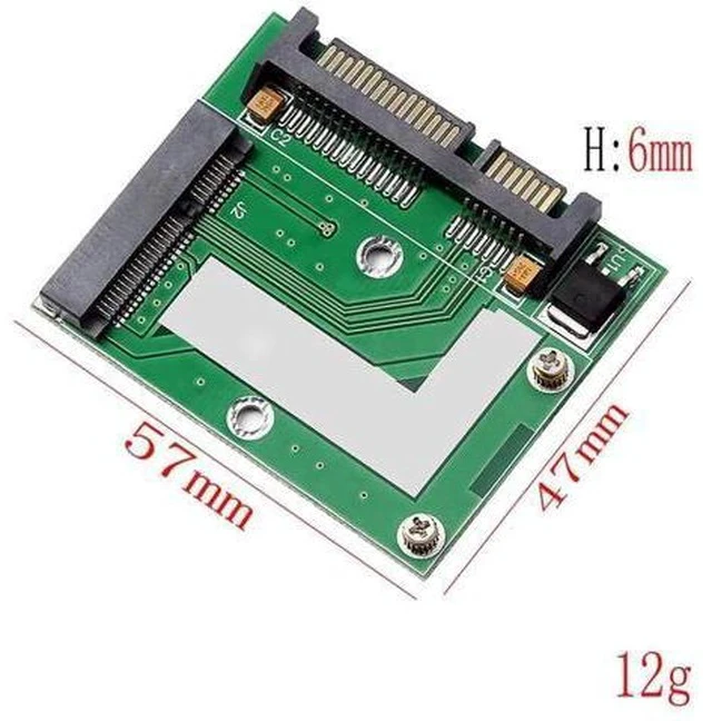 Alt view image 7 of 7 - Mini PCI-E mSATA SSD to 2.5" SATA3 6Gbps Adapter Card for Desktop PC