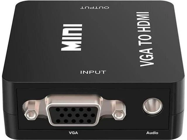 Alt view image 4 of 7 - Mini 1080P VGA to HDMI Converter Adapter with Micro USB Power & 3.5mm Audio Cable, VGA to HDMI Audio Video Connector for PC Laptop DVD, Black