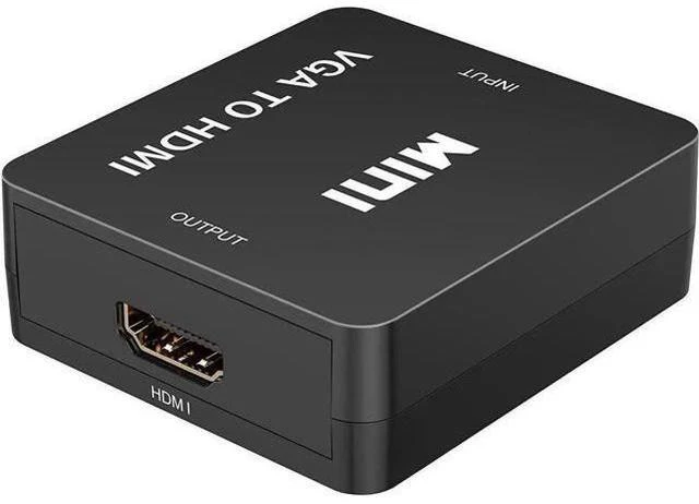 Alt view image 6 of 7 - Mini 1080P VGA to HDMI Converter Adapter with Micro USB Power & 3.5mm Audio Cable, VGA to HDMI Audio Video Connector for PC Laptop DVD, Black