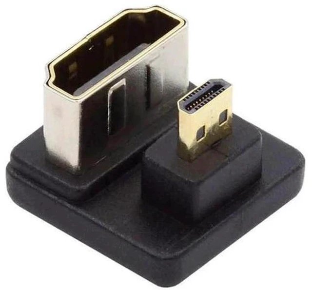 Main image of 180 Degree Down Angled Micro HDMI Male to HDMI Female Extension Adapter, Supports 4K@60Hz