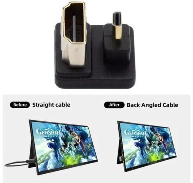 Alt view image 3 of 7 - 180 Degree Down Angled Micro HDMI Male to HDMI Female Extension Adapter, Supports 4K@60Hz