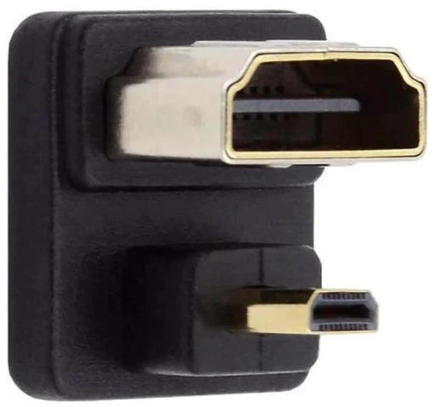 Alt view image 4 of 7 - 180 Degree Down Angled Micro HDMI Male to HDMI Female Extension Adapter, Supports 4K@60Hz