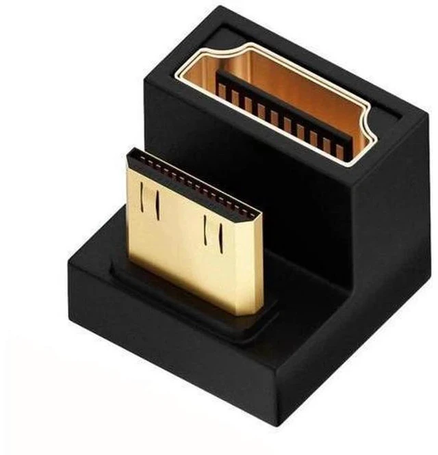 Main image of U-Shaped 360° Up Reverse Back Angled Mini HDMI 1.4 Male to HDMI Female Extension Adapter, 4K@60Hz Mini HDMI Converter