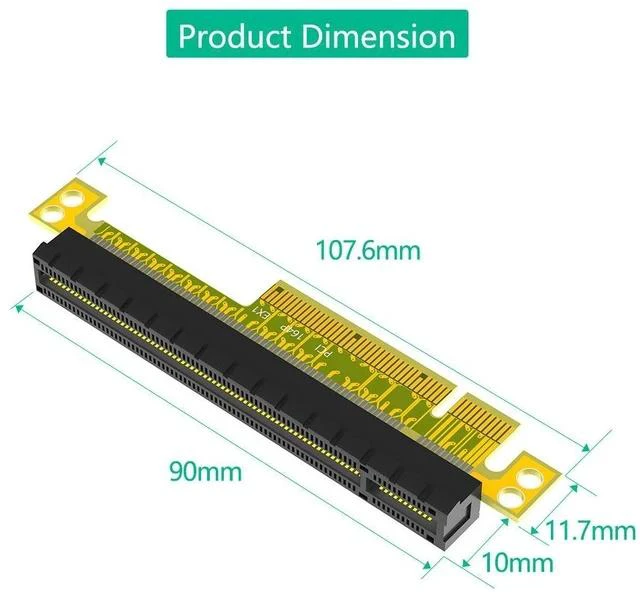 Alt view image 3 of 4 - PCIe 8X to 16X Riser Card PCI-E 4X / 16X Slot Adapter, Graphics Card Extender, Protective Converter Card for GPU, Direct Plug-in Slot Extension Board