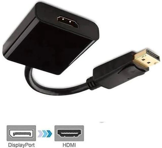 Alt view image 4 of 7 - Black DisplayPort Male to HDMI Female Adapter, DP to HDMI Video Converter for Desktops Laptops to HDMI Monitors TVs