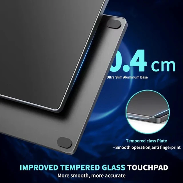 Alt view image 2 of 6 - Wired USB Trackpad for Windows 7/10 Laptops/Desktops Multi-Touch Navigation, Plug-and-Play, Slim Aluminum Portable Touchpad Mouse - black