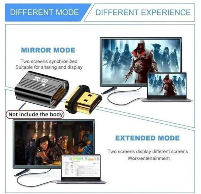Alt view image 3 of 6 - Magnetic HDMI 2.1 Adapter with 19Pin Full Contacts, Support 8K Video Signal Magnetic HDMI Connector for Laptops, HDTV, Monitors