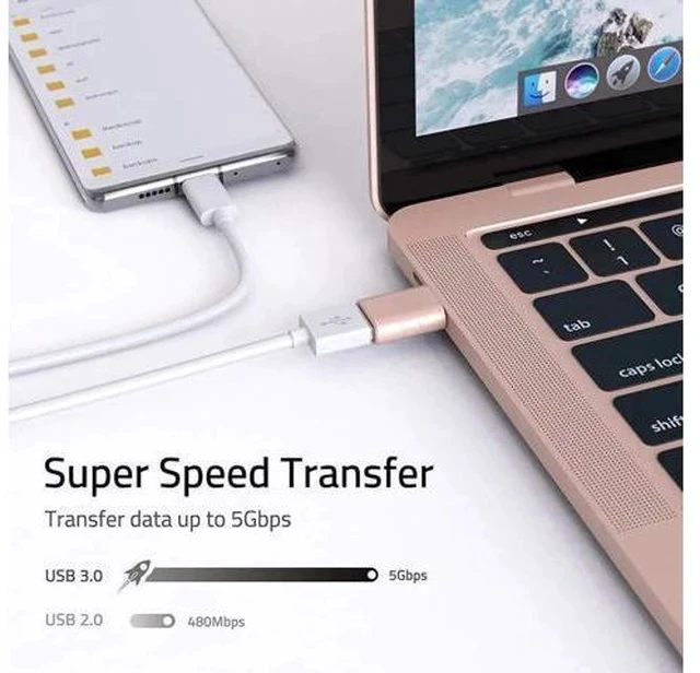 Alt view image 4 of 6 - 2 Pack Rose Gold USB-C to USB 3.0 Adapter, Thunderbolt 3 Compatible Converter for MacBook Pro/Air, Dell XPS & Type-C Devices