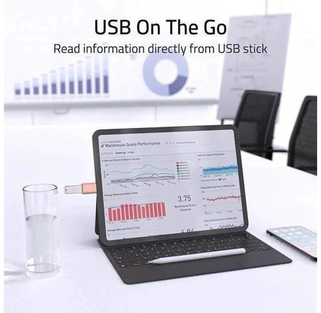 Alt view image 5 of 6 - 2 Pack Rose Gold USB-C to USB 3.0 Adapter, Thunderbolt 3 Compatible Converter for MacBook Pro/Air, Dell XPS & Type-C Devices