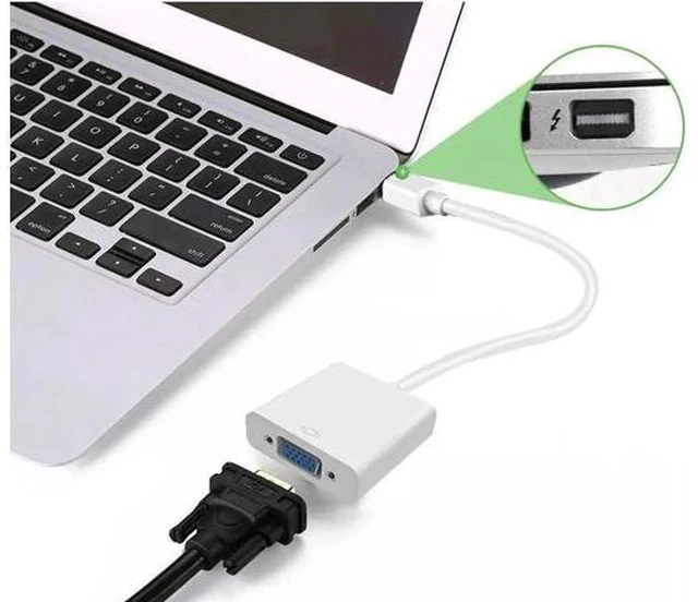 Alt view image 4 of 4 - Active Thunderbolt Mini DisplayPort to VGA Adapter, Mini DP to VGA Converter Supports Max 1920x1200 1080P Full HD, Compact White MDP to VGA Dongle for Laptop, PC, Monitor, Projector