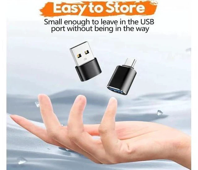 Alt view image 5 of 7 - Black 4-Pack USB Adapter Set: 2×USB-C Male to USB-A Female + 2×USB-A Male to USB-C Female | High-Speed Data & Fast Charging Converter