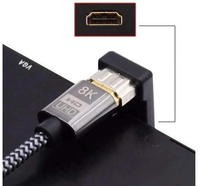 Alt view image 3 of 7 - U-Shaped 360° Down Back Angled HDMI 1.4 Male to Female Extension Adapter, Type-A HDMI Converter Supports 4K HD
