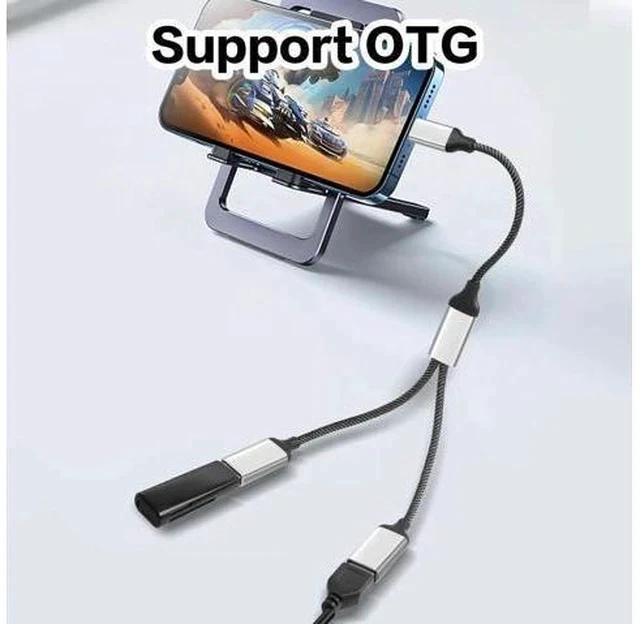 Alt view image 6 of 7 - 20CM USB-C OTG Y Splitter Cable, USB 3.0 Type C Male to Dual USB A Female 1-to-2 Multiport Converter for Car, Laptop & PC