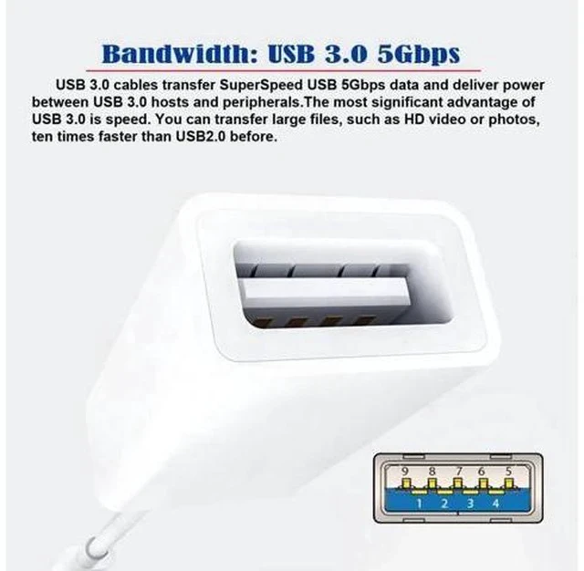 Alt view image 4 of 7 - USB-C Male to USB 3.0 Type-A Female Adapter, USB-C to USB-A 5Gbps Data & Charging Converter Compatible with MacBooks, Laptops, Tablets & Smartphones