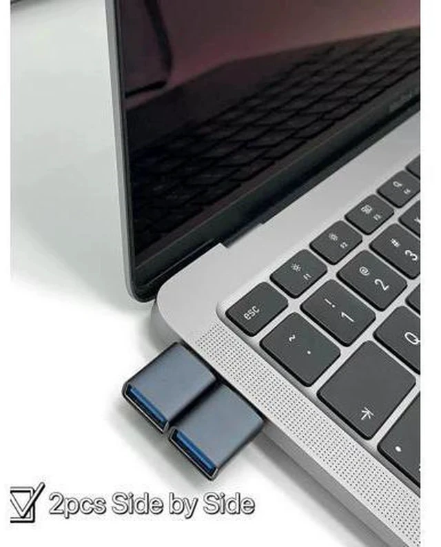 Alt view image 4 of 6 - 3-Pack Grey USB3.2 Gen2 10Gbps USB-C Male to USB-A Female Adapter, Type-C to USB-A Converter for MacBook, Laptops & Thunderbolt 3/4 Devices