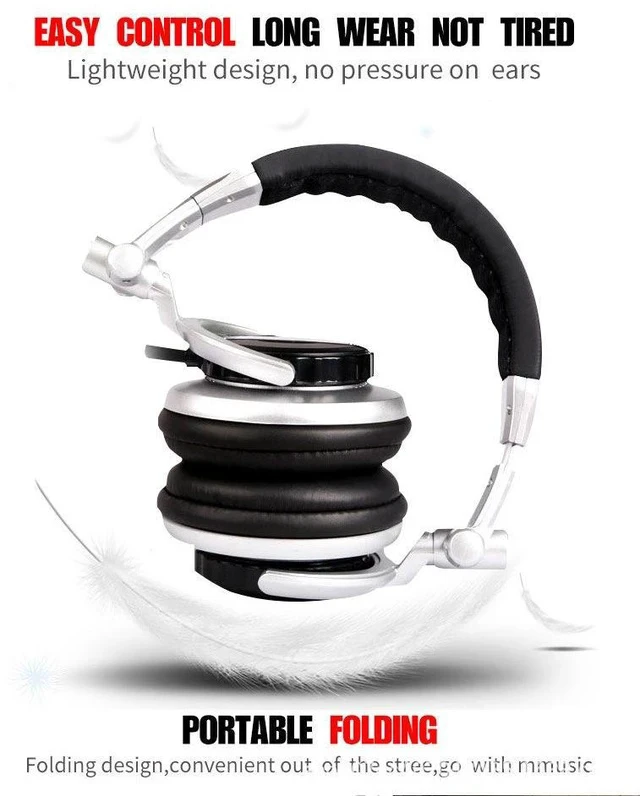 Alt view image 6 of 7 - GAE-900 Over-Ear HiFi DJ Monitor Headphones Heavy Bass, 3D Sound Effect, VR Headset Compatible, Wired Headband Headphone