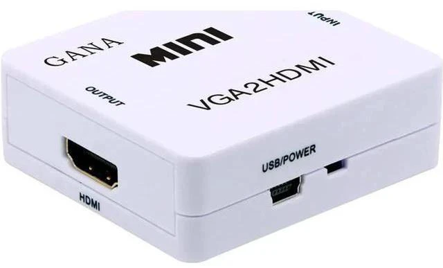 Alt view image 3 of 7 - White Mini VGA to HDMI 1080P Converter Adapter with Audio Port, VGA2HDMI Audio Video Connector for PC Laptop DVD Mac HDTV Projector