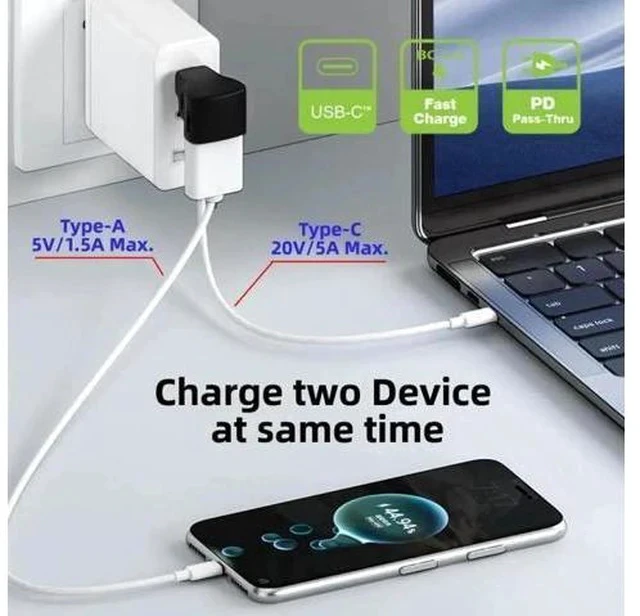 Alt view image 5 of 7 - 90° Angled USB3.0 Type-C Male Splitter Adapter, 10Gbps, Dual USB-A OTG + Type-C PD Pass-Through Port, Compatible with Steam Deck & Laptops