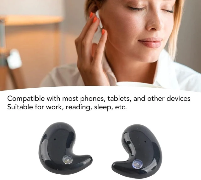 Alt view image 2 of 6 - Stereo Earbuds - 30mAh Earbuds with 300mAh Charging Case,for Entertainment, Work, Study, Sleep, Comfortable Design (Black)