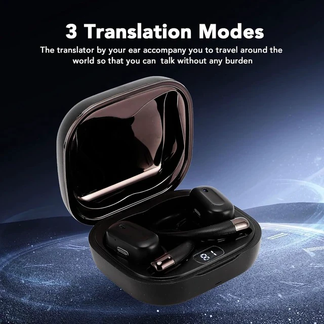 Alt view image 2 of 7 - Language Translator Earbuds, Bluetooth 5.4 Noise Reduction Language Translator Supports 133 Languages Real Time Translation, with APP, Perpetual Use