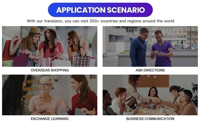 Alt view image 4 of 7 - Language Translator Earbuds in Real Time, Two Way Translator Device with APP for 144 Languages, Voice Translator for Travel, Learning, Business (Black)