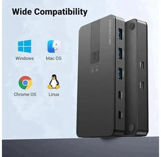 Alt view image 2 of 7 - 10Gbps USB 3.2 USB-C Switch for 2 PCs, Share USB-A & USB-C Peripherals, One-Key Switch