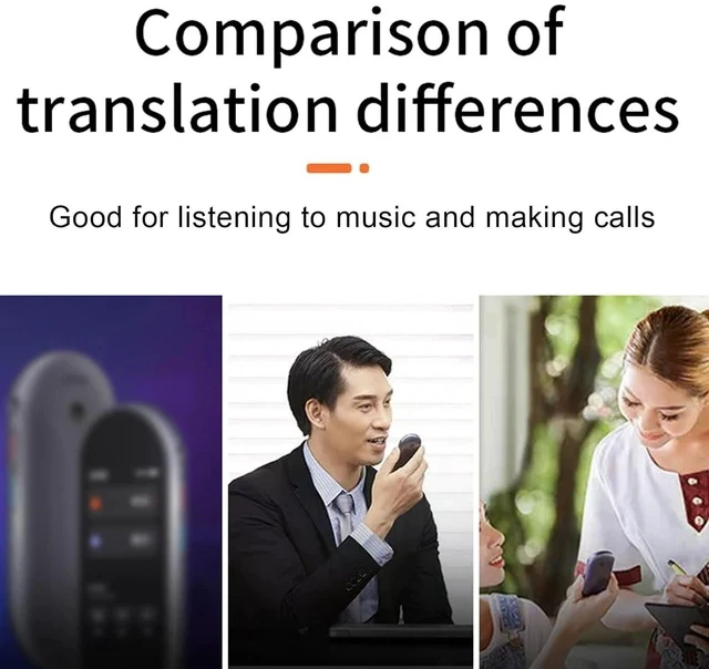 Alt view image 4 of 7 - Y113 Language Translator Earbuds, 144 Language Translator Device with Speakers, Bluetooth Noise Reduction Translator Device for Travel & Business, Fit for OS X Android, Pearl White