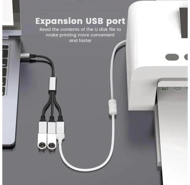 Alt view image 4 of 7 - 0.8FT USB-C Male to Dual USB-A 2.0 Female OTG Splitter Hub, 2-Port Type-C to Double USB-A Adapter for Phone, Laptop & Game Console