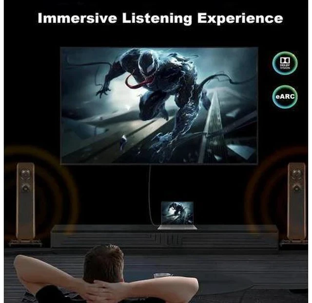 Alt view image 2 of 7 - 1.5FT HDMI Male to Female Extension Cable, 48Gbps 4K@120Hz HDMI Extender with HDR10 Dolby eARC, for TV Stick, PS5, Xbox, Switch, HDTV