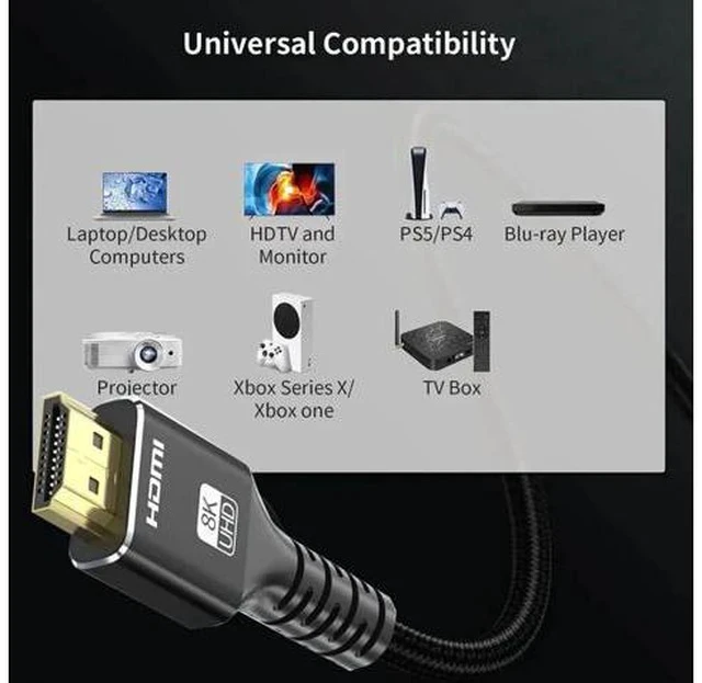 Alt view image 3 of 7 - 1.5FT HDMI Male to Female Extension Cable, 48Gbps 4K@120Hz HDMI Extender with HDR10 Dolby eARC, for TV Stick, PS5, Xbox, Switch, HDTV