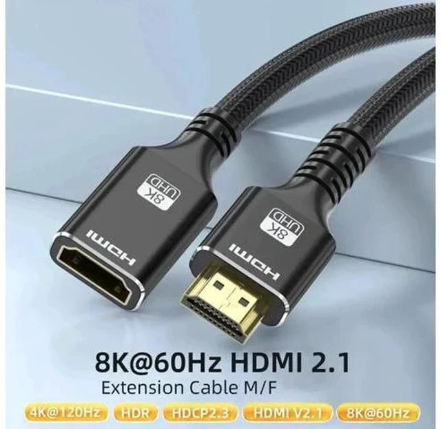 Alt view image 5 of 7 - 1.5FT HDMI Male to Female Extension Cable, 48Gbps 4K@120Hz HDMI Extender with HDR10 Dolby eARC, for TV Stick, PS5, Xbox, Switch, HDTV