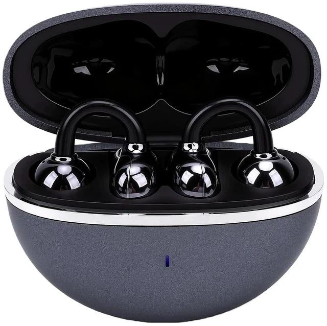 Main image of Clip On Earbuds, Bluetooth 6.0, Detachable Earrings (Black)