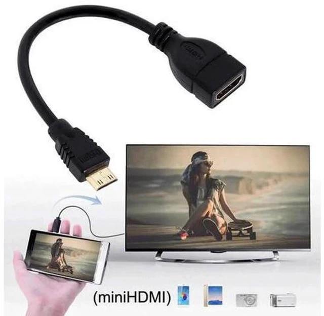 Alt view image 6 of 7 - Mini HDMI Male to HDMI Female Adapter Cable, 4K@60Hz Support for Camera, Monitor, HDTV