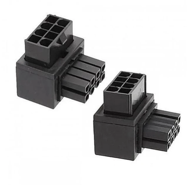Main image of 2 Pack 90 Degree Up & Down Angled ATX 8Pin EPS CPU Power Adapter, 12V EPS 8P Male to Female Elbow Power Header Converter for PC Motherboard CPU Power Supply