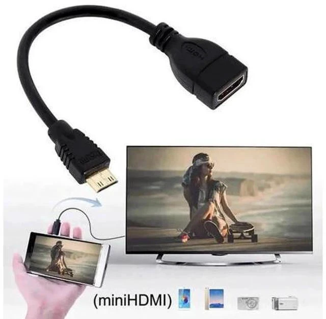 Alt view image 2 of 7 - Mini HDMI Male to HDMI Female Extension Adapter, Supports 4K@60Hz UHD for Monitor Camera HDTV
