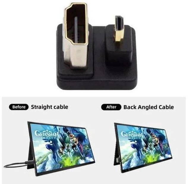 Alt view image 6 of 7 - 180° Up Angled Micro HDMI Male to HDMI Female Adapter, Supports 4K@60Hz