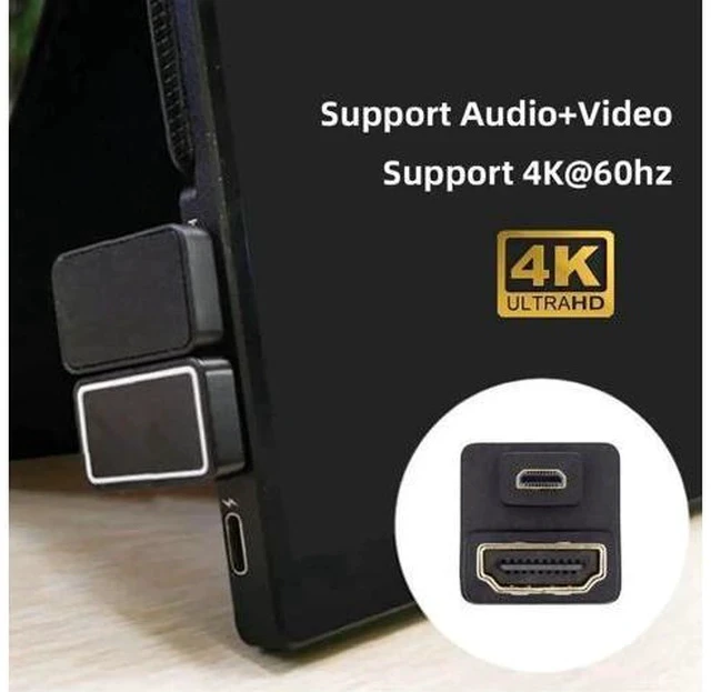 Alt view image 5 of 7 - 180° Up Angled Micro HDMI Male to HDMI Female Adapter, Supports 4K@60Hz
