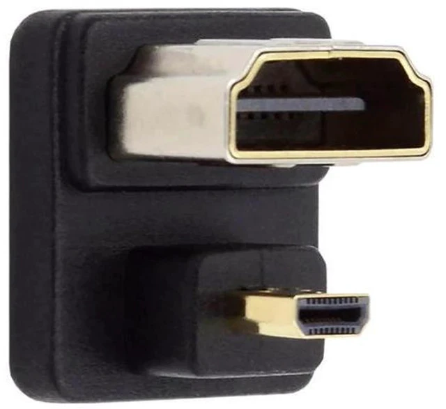 Alt view image 3 of 7 - 180° Up Angled Micro HDMI Male to HDMI Female Adapter, Supports 4K@60Hz