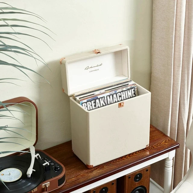 Alt view image 4 of 7 - Record Storage and Carrying Case, Fits all Standard Records - 33 1/3, 45 and 78 RPM, Holds 30 Albums, Perfect for your Treasured Record Collection (Flora Engraved)