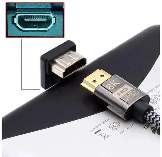 Alt view image 3 of 7 - 2 Pack 180° Angled Micro HDMI Male to HDMI Female Adapter, 4K@60Hz