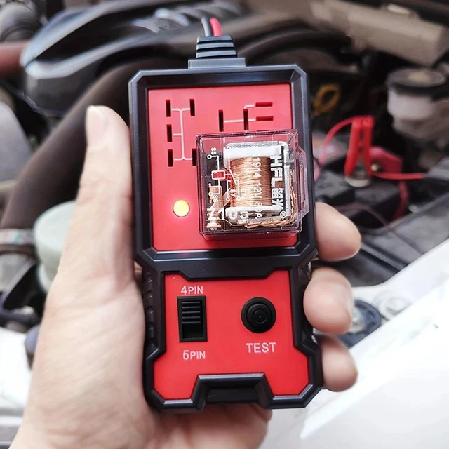 Alt view image 5 of 6 - 12V Relay Tester for 4 & 5 Pin Auto Relays Compact Diagnostic Tool with Battery Clips, Easy-to-Use Car Relay Analyzer for Electrical System Testing