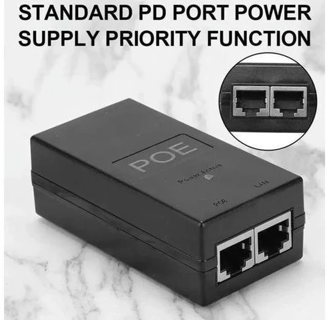 Alt view image 3 of 4 - 24V 0.5A 24W POE Power Supply Desktop POE Injector Ethernet DC Adapter for CCTV Security Surveillance Cameras