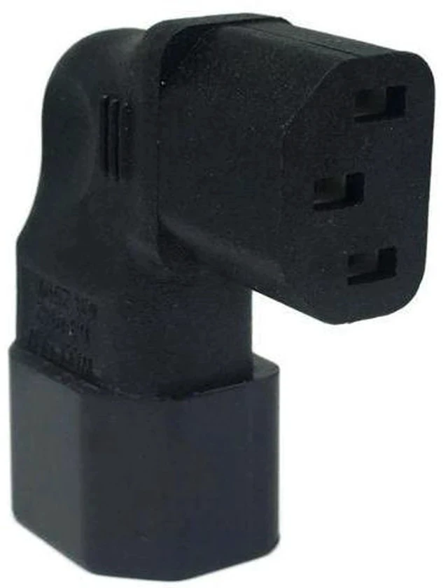 Alt view image 2 of 3 - Cerrxian Left Angle IEC 320 C14 Male to C13 Female Power Adapter, 3-Pin PDU PSU UPS Power Extension Receptacle for LCD LED Wall Mount TVs, Servers & Monitors